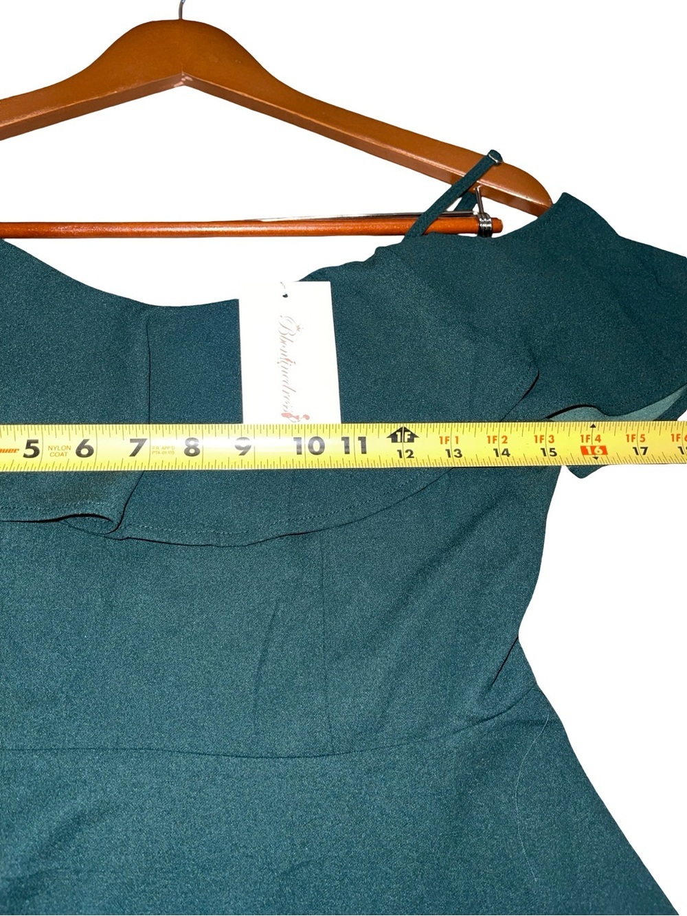 Bbonlinedress Green Off-the-Shoulder Ruffle Cocktail Midi Dress - Picture 10 of 12